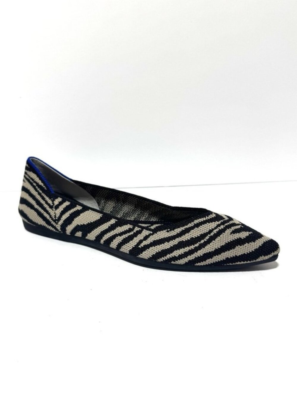 Rothys Womens The Point Flat Black Zebra Size 9.5 M